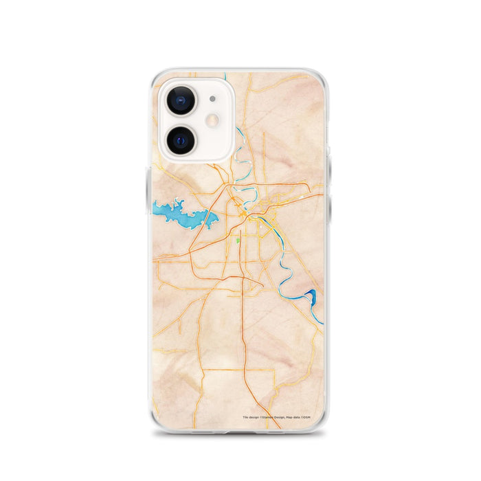 Custom Shreveport Louisiana Map iPhone 12 Phone Case in Watercolor