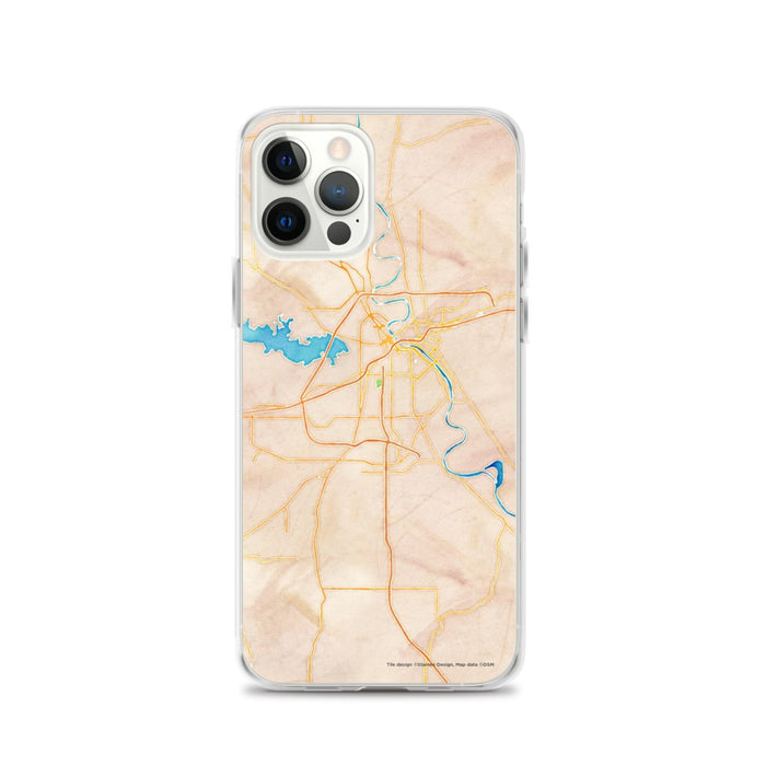 Custom Shreveport Louisiana Map iPhone 12 Pro Phone Case in Watercolor
