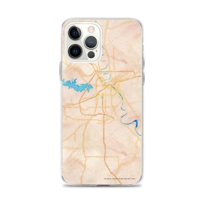 Custom Shreveport Louisiana Map iPhone 12 Pro Max Phone Case in Watercolor