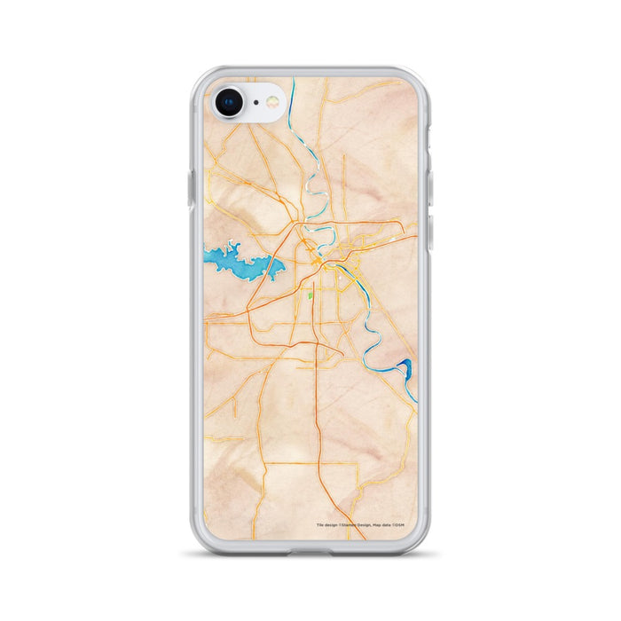 Custom Shreveport Louisiana Map iPhone SE Phone Case in Watercolor