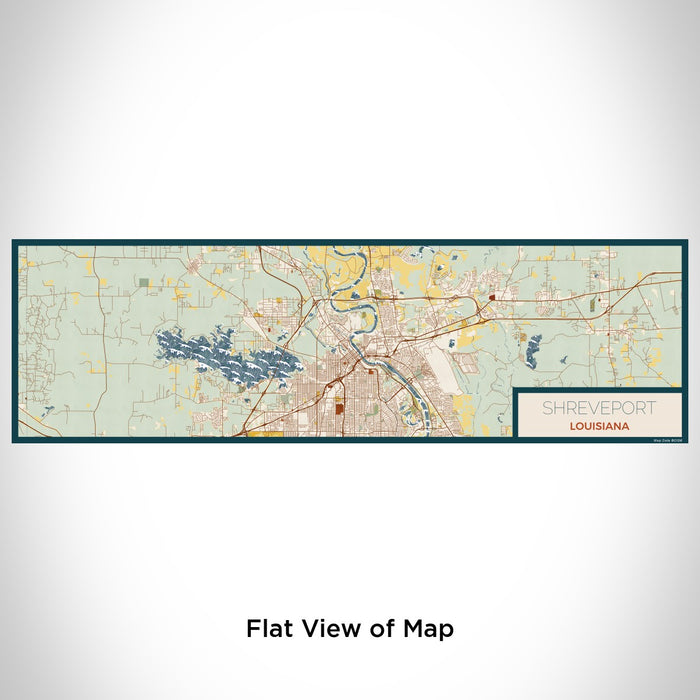 Flat View of Map Custom Shreveport Louisiana Map Enamel Mug in Woodblock
