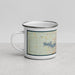 Left View Custom Shreveport Louisiana Map Enamel Mug in Woodblock