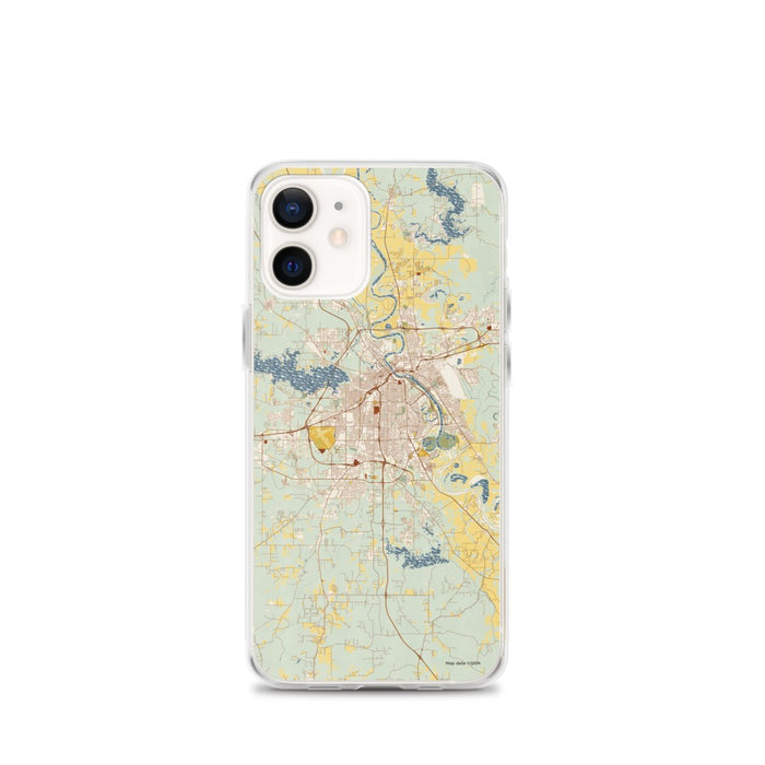 Custom Shreveport Louisiana Map iPhone 12 mini Phone Case in Woodblock