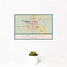 12x18 Shreveport Louisiana Map Print Landscape Orientation in Woodblock Style With Small Cactus Plant in White Planter
