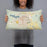 Person holding 20x12 Custom Shreveport Louisiana Map Throw Pillow in Woodblock