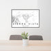 24x36 Sierra Vista Arizona Map Print Lanscape Orientation in Classic Style Behind 2 Chairs Table and Potted Plant