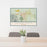 24x36 Sierra Vista Arizona Map Print Lanscape Orientation in Woodblock Style Behind 2 Chairs Table and Potted Plant