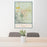 24x36 Sierra Vista Arizona Map Print Portrait Orientation in Woodblock Style Behind 2 Chairs Table and Potted Plant