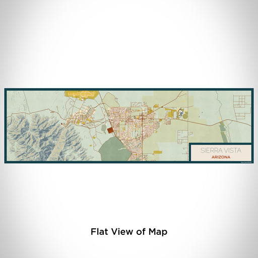 Flat View of Map Custom Sierra Vista Arizona Map Enamel Mug in Woodblock