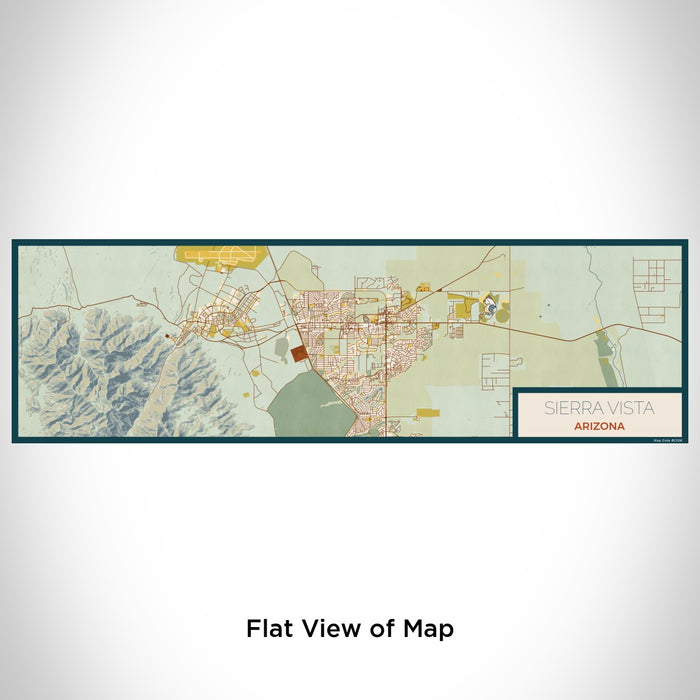 Flat View of Map Custom Sierra Vista Arizona Map Enamel Mug in Woodblock