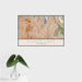 16x24 Silver Lake California Map Print Landscape Orientation in Woodblock Style With Tropical Plant Leaves in Water