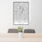 24x36 Silver Lake California Map Print Portrait Orientation in Classic Style Behind 2 Chairs Table and Potted Plant