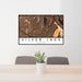 24x36 Silver Lake California Map Print Lanscape Orientation in Ember Style Behind 2 Chairs Table and Potted Plant