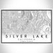 Silver Lake California Map Print Landscape Orientation in Classic Style With Shaded Background