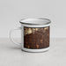 Left View Custom Silver Lake California Map Enamel Mug in Ember