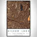 Silver Lake California Map Print Portrait Orientation in Ember Style With Shaded Background