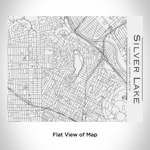 Rendered View of Silver Lake Los Angeles Map Engraving on 20oz Stainless Steel Insulated Bottle with Bamboo Top in White