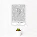 12x18 Silver Lake Los Angeles Map Print Portrait Orientation in Classic Style With Small Cactus Plant in White Planter