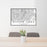 24x36 Silver Lake Los Angeles Map Print Landscape Orientation in Classic Style Behind 2 Chairs Table and Potted Plant