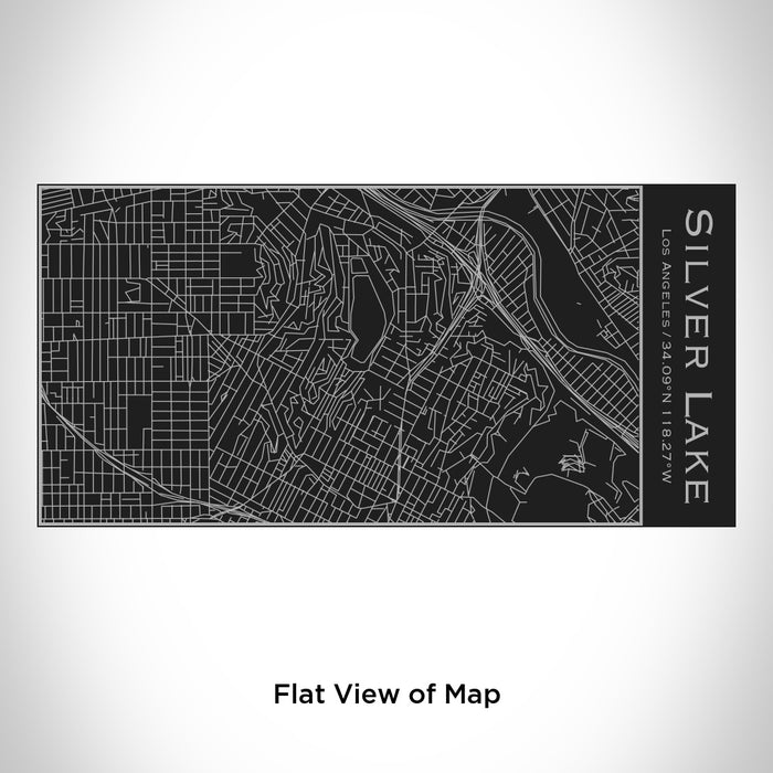 Rendered View of Silver Lake Los Angeles Map Engraving on 17oz Stainless Steel Insulated Cola Bottle in Black