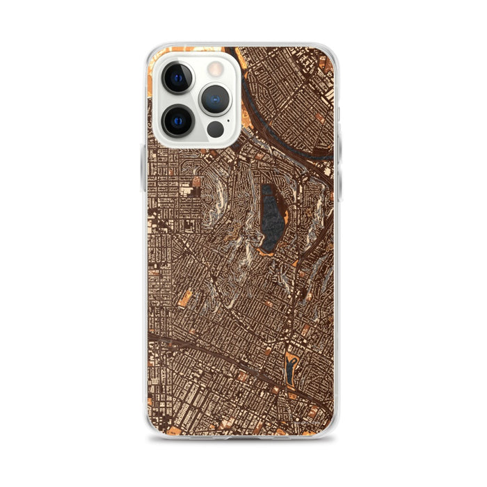 Custom Silver Lake Los Angeles Map iPhone 12 Pro Max Phone Case in Ember