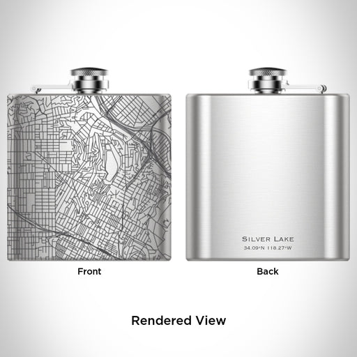Rendered View of Silver Lake Los Angeles Map Engraving on undefined
