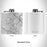 Rendered View of Silver Lake Los Angeles Map Engraving on 6oz Stainless Steel Flask in White
