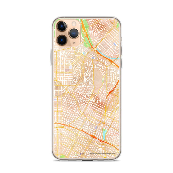 Custom Silver Lake Los Angeles Map Phone Case in Watercolor
