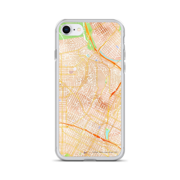 Custom Silver Lake Los Angeles Map iPhone SE Phone Case in Watercolor