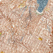 Silver Lake Los Angeles Map Print in Woodblock Style Zoomed In Close Up Showing Details