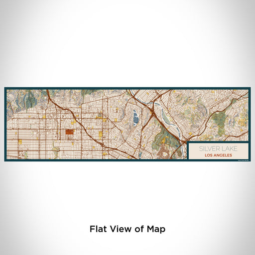 Flat View of Map Custom Silver Lake Los Angeles Map Enamel Mug in Woodblock
