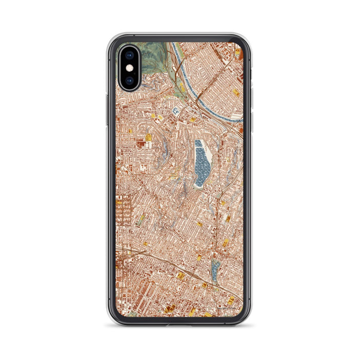Custom Silver Lake Los Angeles Map Phone Case in Woodblock