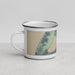 Left View Custom Silver Lake Michigan Map Enamel Mug in Afternoon