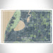 Silver Lake Michigan Map Print Landscape Orientation in Afternoon Style With Shaded Background