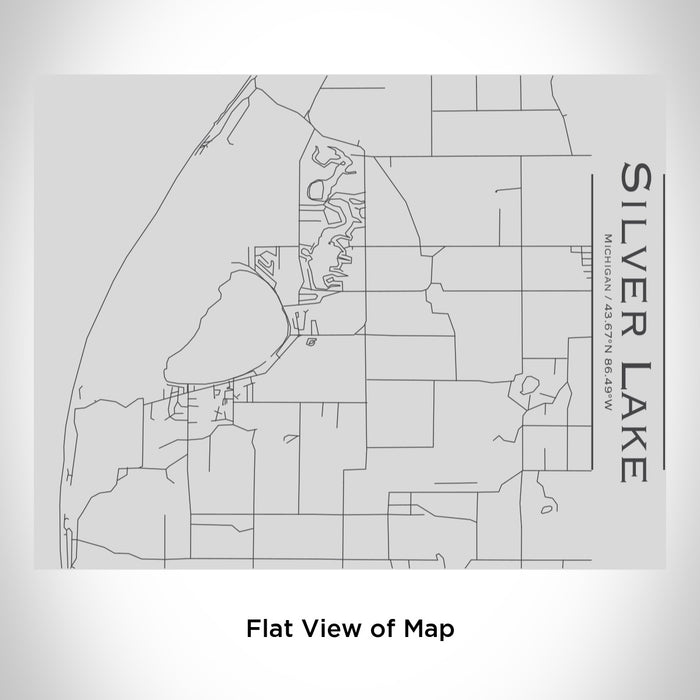 Rendered View of Silver Lake Michigan Map Engraving on 20oz Stainless Steel Insulated Bottle with Bamboo Top
