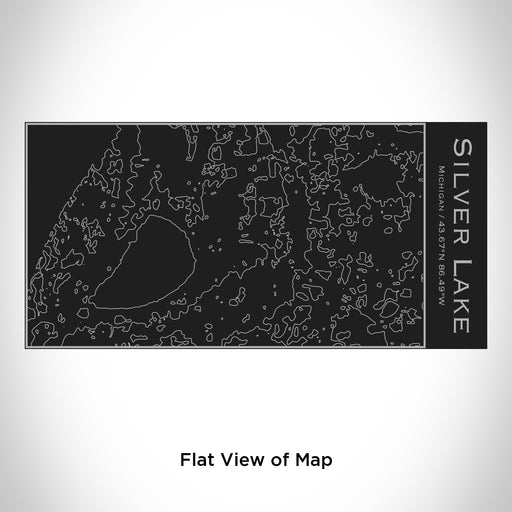 Rendered View of Silver Lake Michigan Map Engraving on 17oz Stainless Steel Insulated Cola Bottle in Black