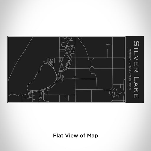Rendered View of Silver Lake Michigan Map Engraving on 17oz Stainless Steel Insulated Cola Bottle in Black