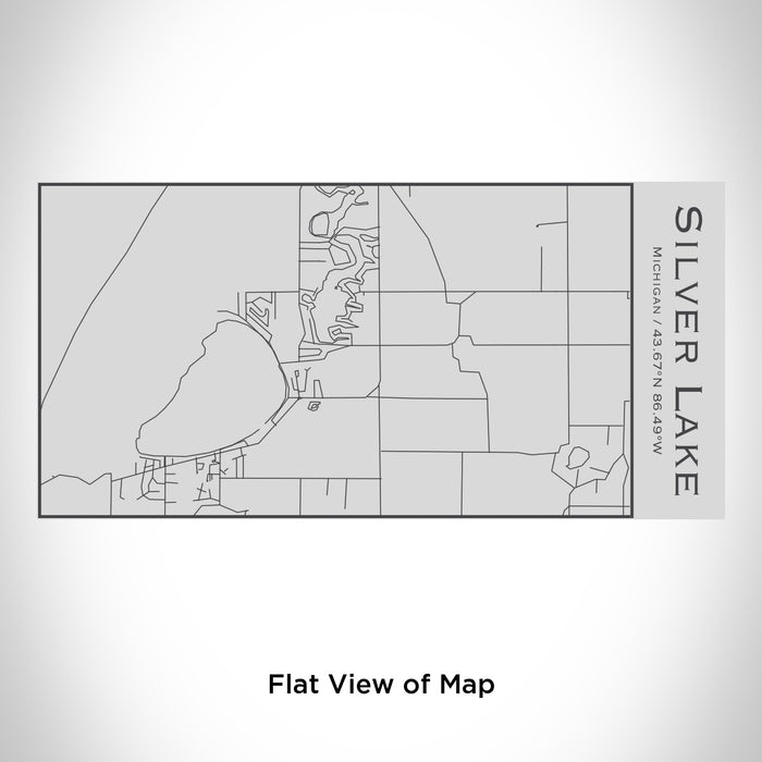 Rendered View of Silver Lake Michigan Map Engraving on 17oz Stainless Steel Insulated Cola Bottle