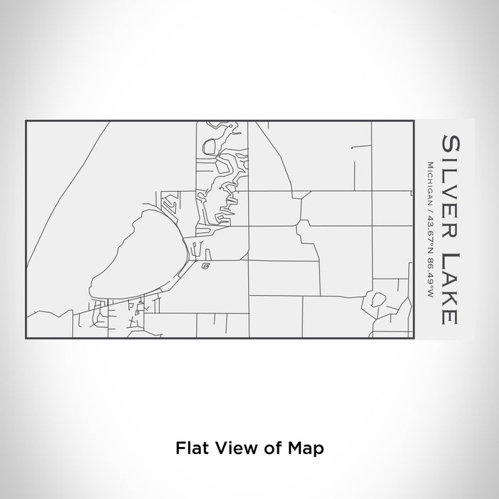 Rendered View of Silver Lake Michigan Map Engraving on 17oz Stainless Steel Insulated Cola Bottle in White