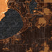 Silver Lake Michigan Map Print in Ember Style Zoomed In Close Up Showing Details