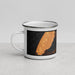Left View Custom Silver Lake Michigan Map Enamel Mug in Ember