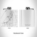 Rendered View of Silver Lake Michigan Map Engraving on 6oz Stainless Steel Flask in White