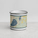 Front View Custom Silver Lake Michigan Map Enamel Mug in Woodblock