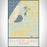 Silver Lake Michigan Map Print Portrait Orientation in Woodblock Style With Shaded Background
