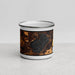 Front View Custom Silver Lake Wisconsin Map Enamel Mug in Ember