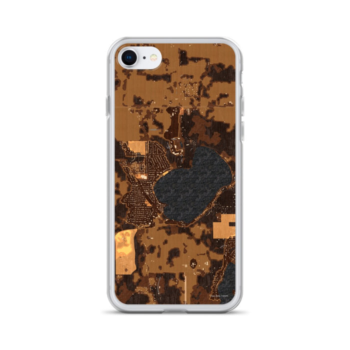 Custom Silver Lake Wisconsin Map iPhone SE Phone Case in Ember