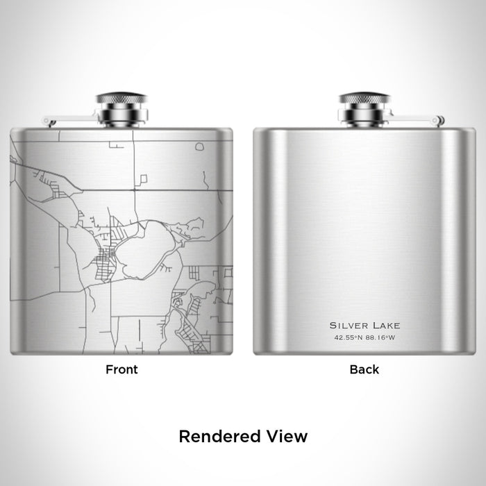 Rendered View of Silver Lake Wisconsin Map Engraving on undefined