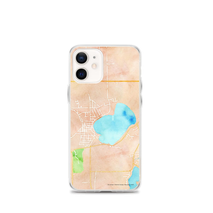 Custom Silver Lake Wisconsin Map iPhone 12 mini Phone Case in Watercolor
