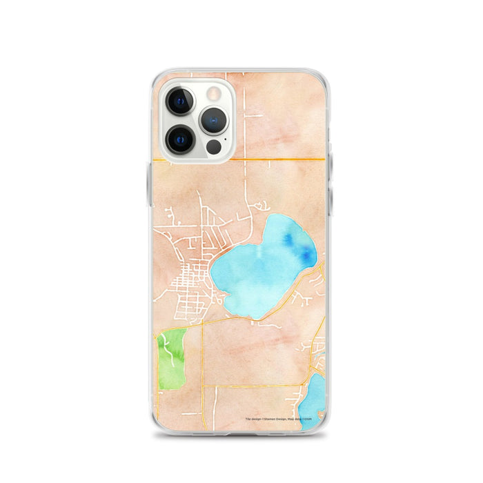 Custom Silver Lake Wisconsin Map iPhone 12 Pro Phone Case in Watercolor