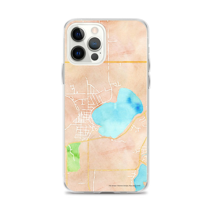 Custom Silver Lake Wisconsin Map iPhone 12 Pro Max Phone Case in Watercolor